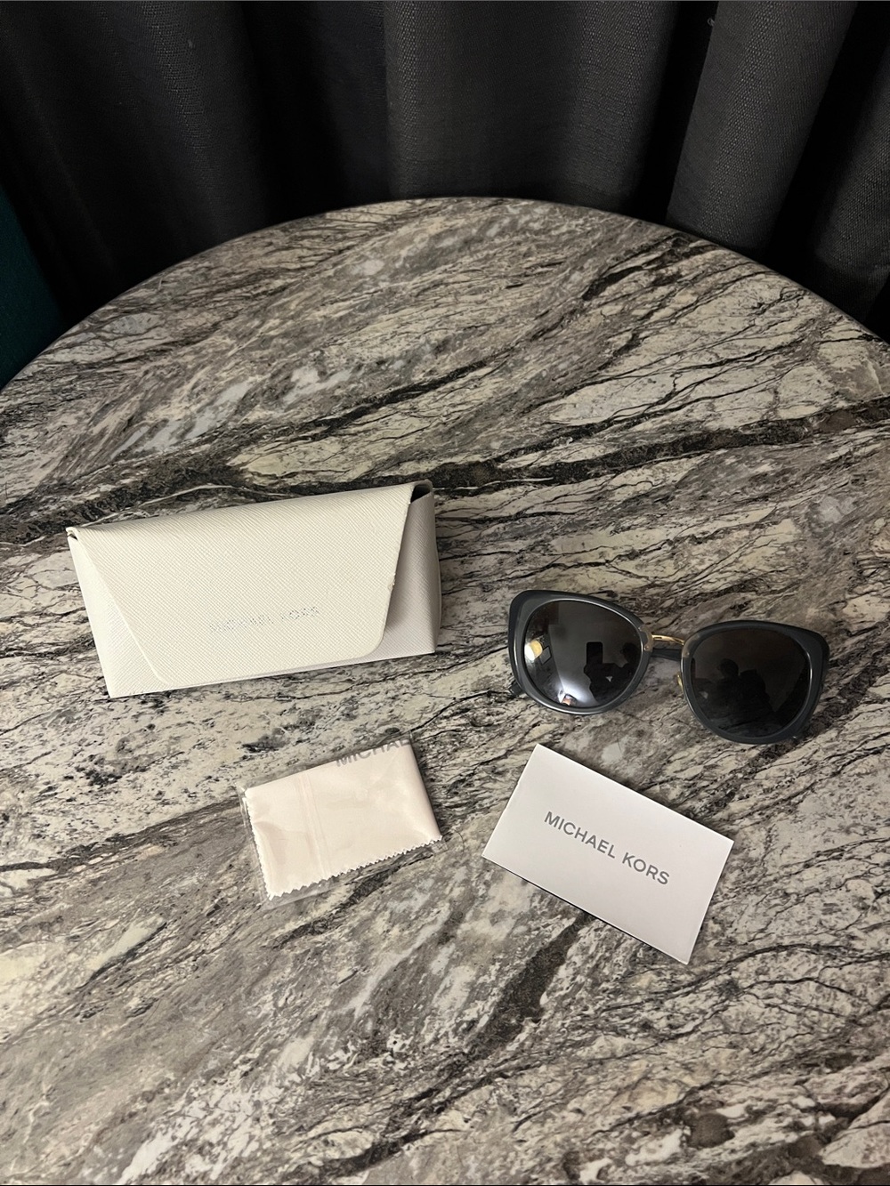 Michael Kors Gray Gradient Lens Sunglasses with White Case and Cloth
